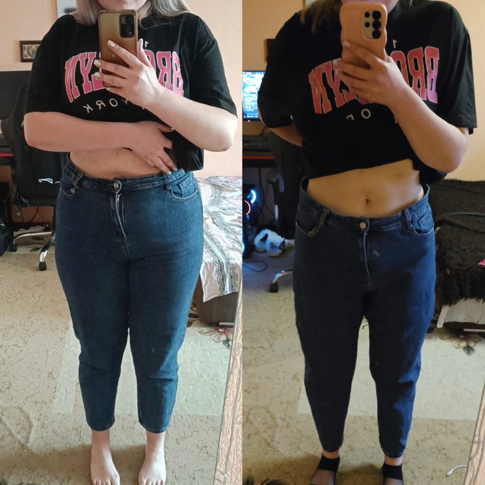 Похудение: до и после в джинсах